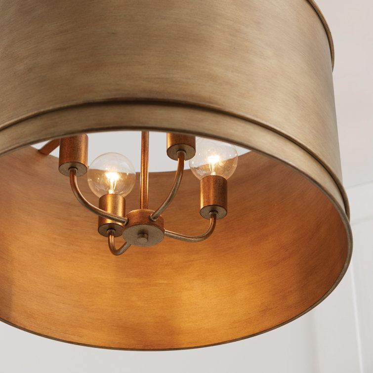 Capital Lighting 4 - Light Gold Drum Pendant | Wayfair